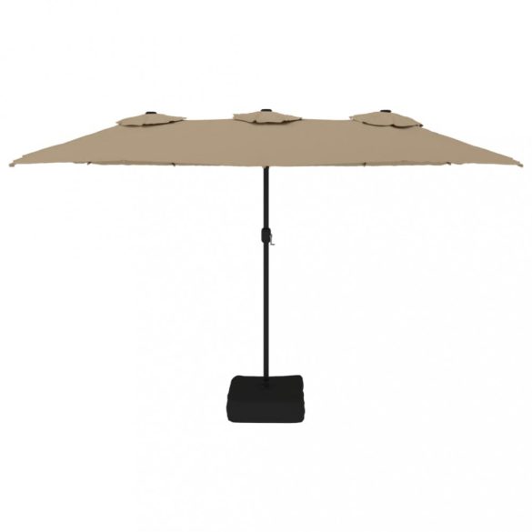 tópszínű dupla tetős napernyő LED-ekkel 449 x 265 cm