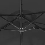 fekete dupla tetős napernyő 316x145 cm