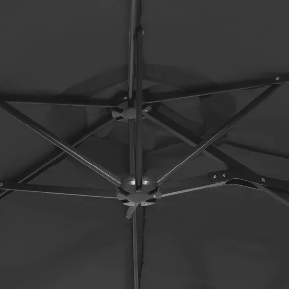 fekete dupla tetős napernyő 316x145 cm