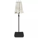 homokfehér dupla tetős napernyő LED-ekkel 316x145 cm