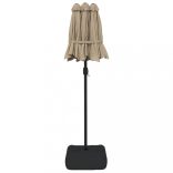 tópszínű dupla tetős napernyő LED-ekkel 316x145 cm