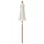 homokszínű kerti napernyő fa rúddal 196 x 231 cm