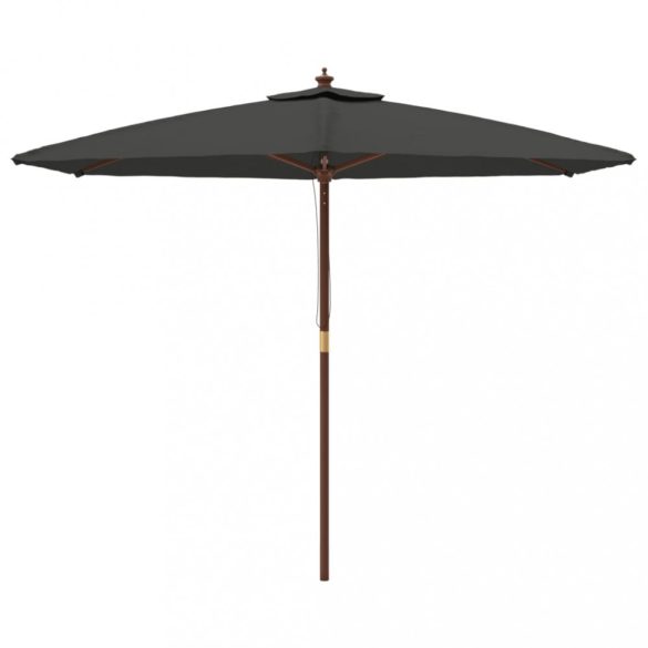 antracitszürke kerti napernyő fa rúddal 299 x 240 cm