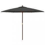 antracitszürke kerti napernyő fa rúddal 299 x 240 cm