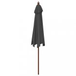 antracitszürke kerti napernyő fa rúddal 299 x 240 cm