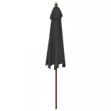 fekete kerti napernyő fa rúddal 299 x 240 cm