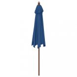 azúrkék kerti napernyő fa rúddal 299 x 240 cm