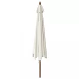 homokszínű kerti napernyő fa rúddal 400 x 273 cm