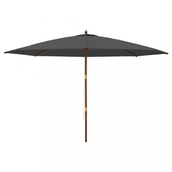 antracitszürke kerti napernyő fa rúddal 400 x 273 cm