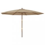 tópszínű kerti napernyő fa rúddal 400 x 273 cm