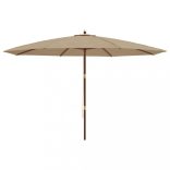 tópszínű kerti napernyő fa rúddal 400 x 273 cm