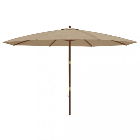 tópszínű kerti napernyő fa rúddal 400 x 273 cm