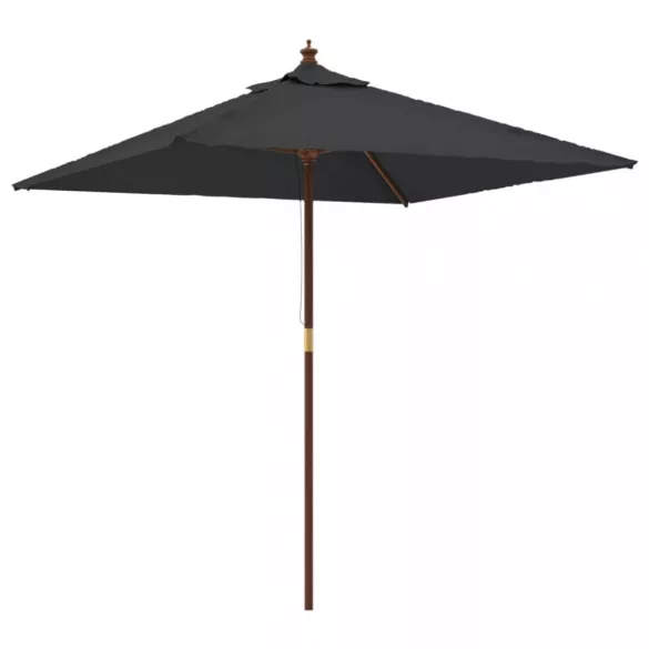 fekete kerti napernyő fa rúddal 198x198x231 cm