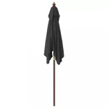 fekete kerti napernyő fa rúddal 198x198x231 cm