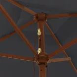 fekete kerti napernyő fa rúddal 198x198x231 cm