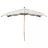 homokszínű kerti napernyő fa rúddal 300x300x273 cm