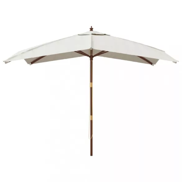 homokszínű kerti napernyő fa rúddal 300x300x273 cm