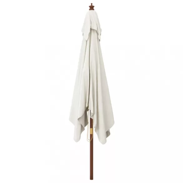 homokszínű kerti napernyő fa rúddal 300x300x273 cm