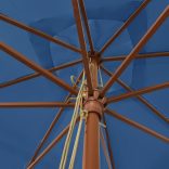 azúrkék kerti napernyő fa rúddal 300x300x273 cm