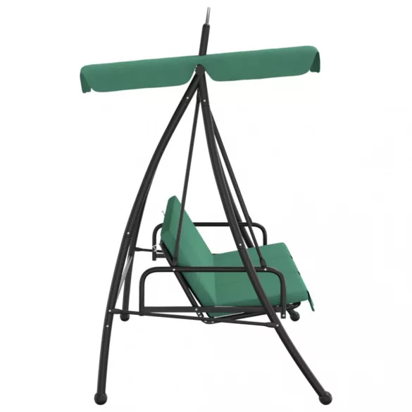 zöld szövet és acél baldachinos kerti hintapad 198 cm