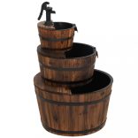 tömör fenyőfa szökőkút szivattyúval 60 x 60 x 94 cm