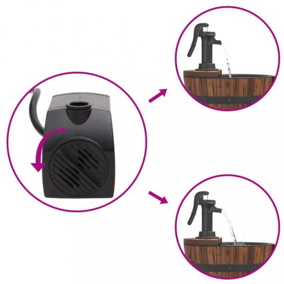 tömör fenyőfa szökőkút szivattyúval 60 x 60 x 94 cm