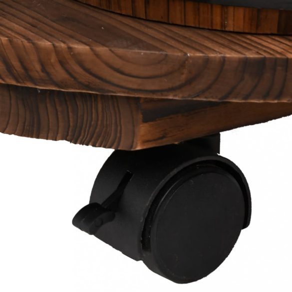 tömör fenyőfa kerekes szökőkút szivattyúval 55 x 55 x 80ncm