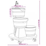 tömör fenyőfa kerekes szökőkút szivattyúval 55 x 55 x 80ncm