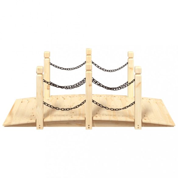 tömör lucfenyő kerti híd lánckorláttal 150 x 67 x 56 cm