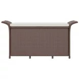 barna polyrattan kerti pad párnával 116 x 46 x 57 cm