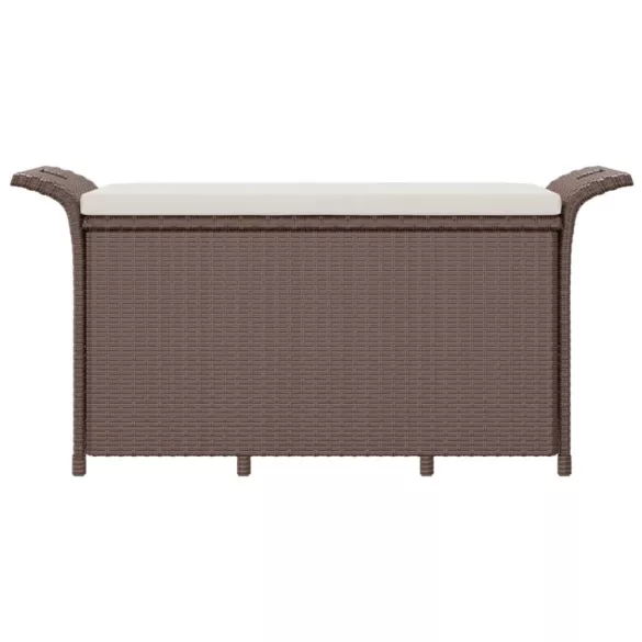 barna polyrattan kerti pad párnával 116 x 46 x 57 cm