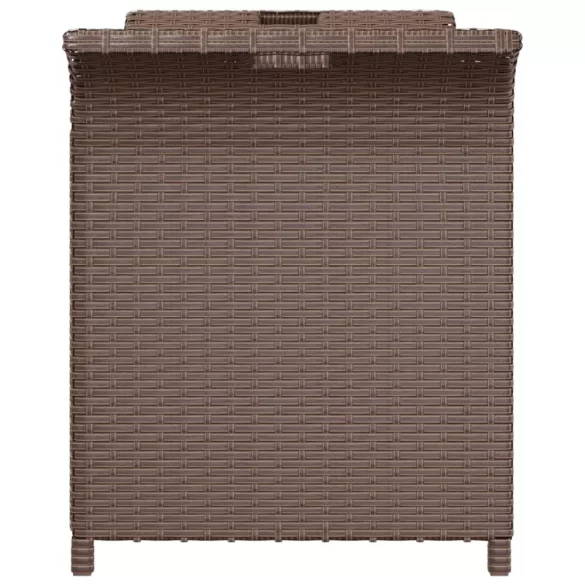 barna polyrattan kerti pad párnával 116 x 46 x 57 cm