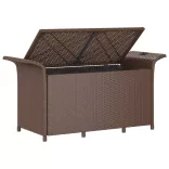 barna polyrattan kerti pad párnával 116 x 46 x 57 cm
