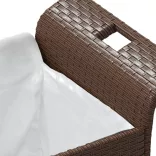 barna polyrattan kerti pad párnával 116 x 46 x 57 cm