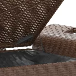 barna polyrattan kerti pad párnával 116 x 46 x 57 cm