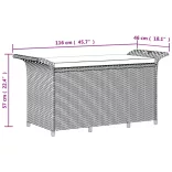 barna polyrattan kerti pad párnával 116 x 46 x 57 cm