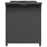 fekete polyrattan kerti pad párnával 116 x 46 x 57 cm