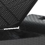 fekete polyrattan kerti pad párnával 116 x 46 x 57 cm