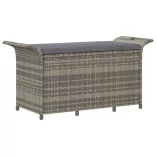 barna polyrattan kerti pad párnával 116 x 46 x 57 cm