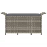 barna polyrattan kerti pad párnával 116 x 46 x 57 cm