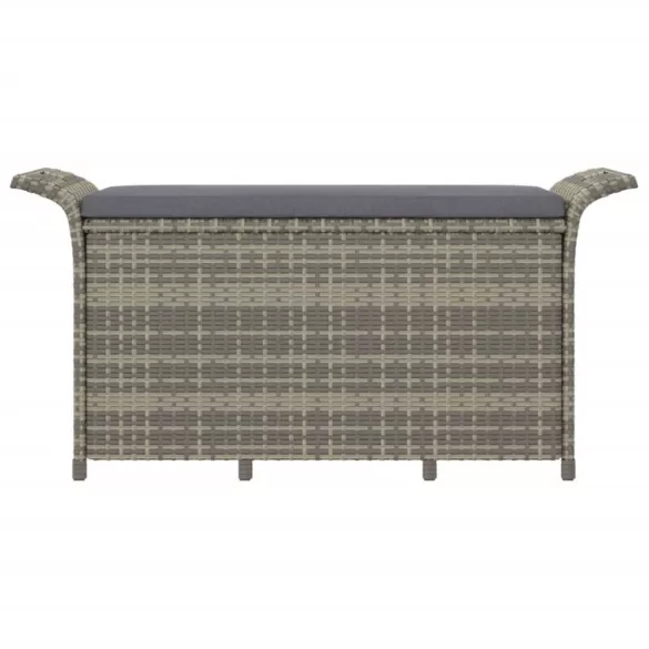 barna polyrattan kerti pad párnával 116 x 46 x 57 cm