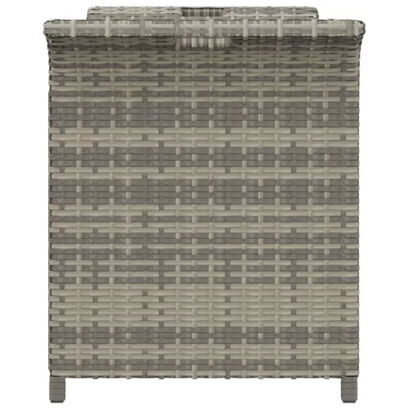 barna polyrattan kerti pad párnával 116 x 46 x 57 cm