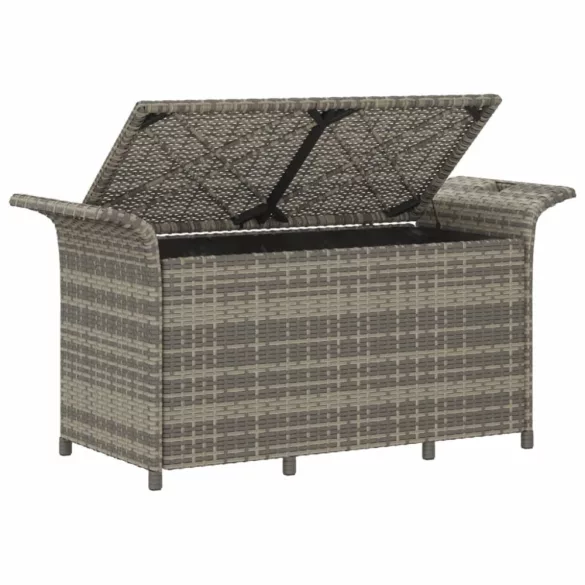 barna polyrattan kerti pad párnával 116 x 46 x 57 cm