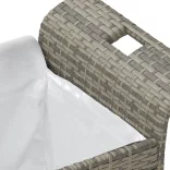 barna polyrattan kerti pad párnával 116 x 46 x 57 cm