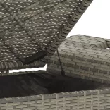 barna polyrattan kerti pad párnával 116 x 46 x 57 cm