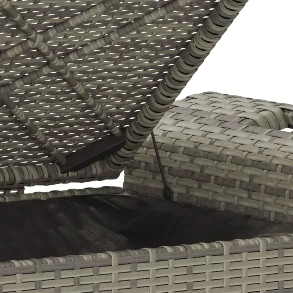barna polyrattan kerti pad párnával 116 x 46 x 57 cm