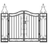 fekete kovácsoltvas kertkapu 121 x 8 x 100 cm