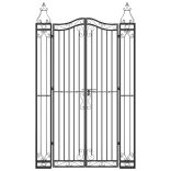 fekete kovácsoltvas kertkapu 121 x 8 x 200 cm