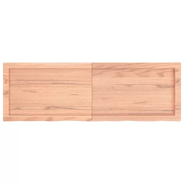 világosbarna kezelt tömör tölgyfa fali polc 120 x 40 x (2-6) cm