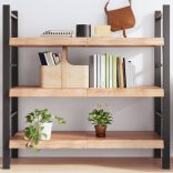 világosbarna kezelt tömör tölgyfa fali polc 120 x 50 x (2-6) cm